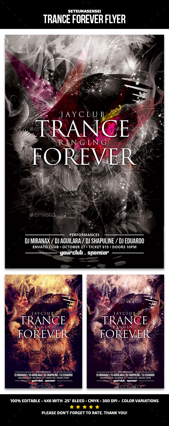 Trance Forever Flyer - Clubs & Parties Events