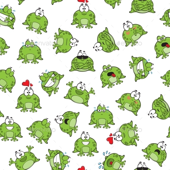 GraphicRiver Seamless Pattern with Frogs 15235343