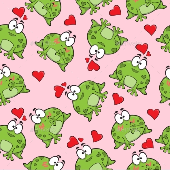 GraphicRiver Sweet Seamless Pattern With Frogs 15235347