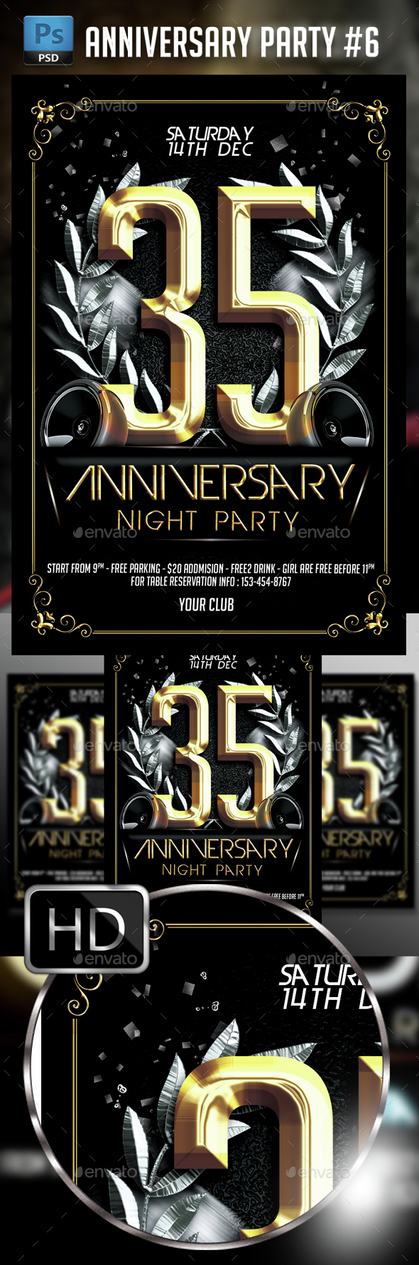 Anniversary Party #6 - Events Flyers