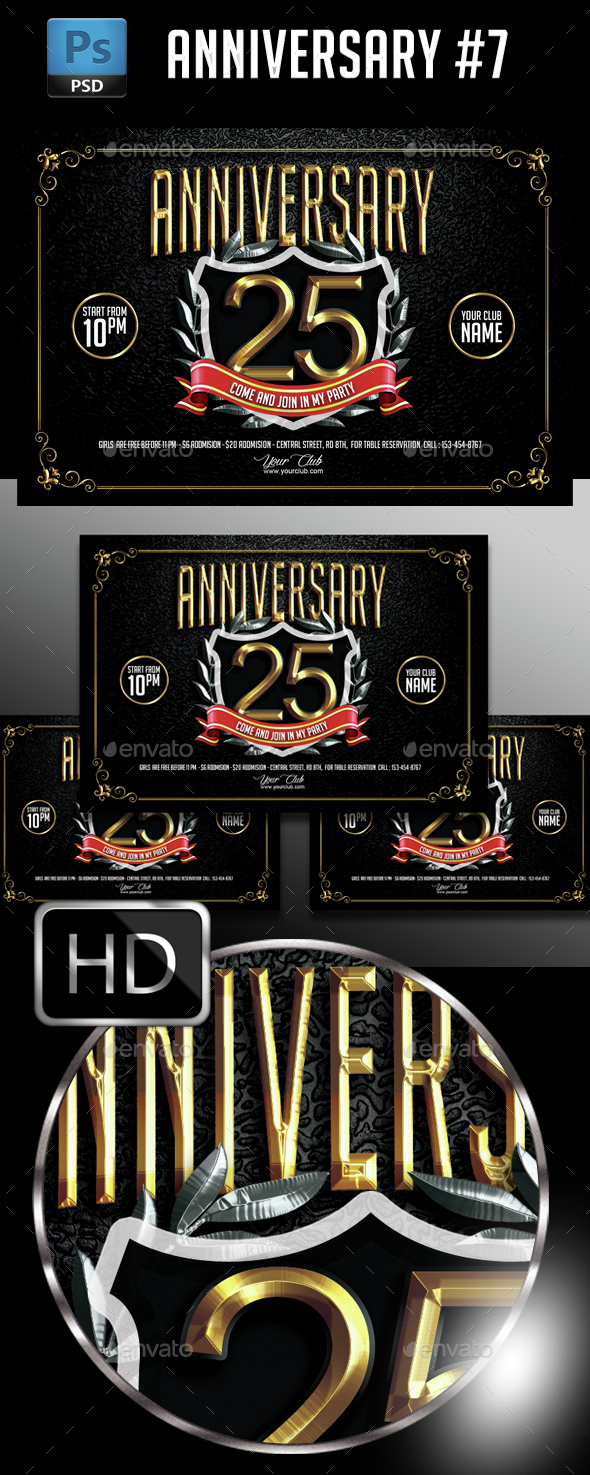 Anniversary Party #7 - Events Flyers