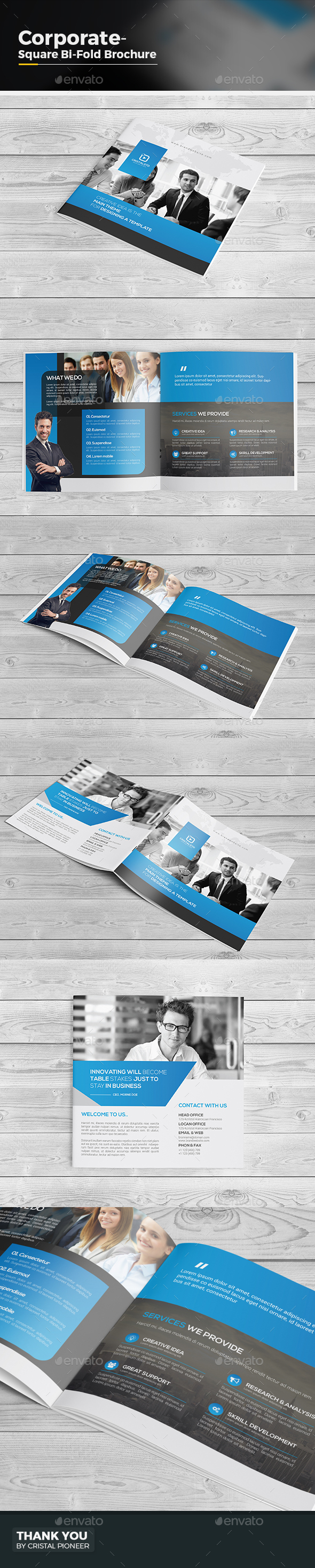 Square Bi Fold Brochure - Corporate Brochures