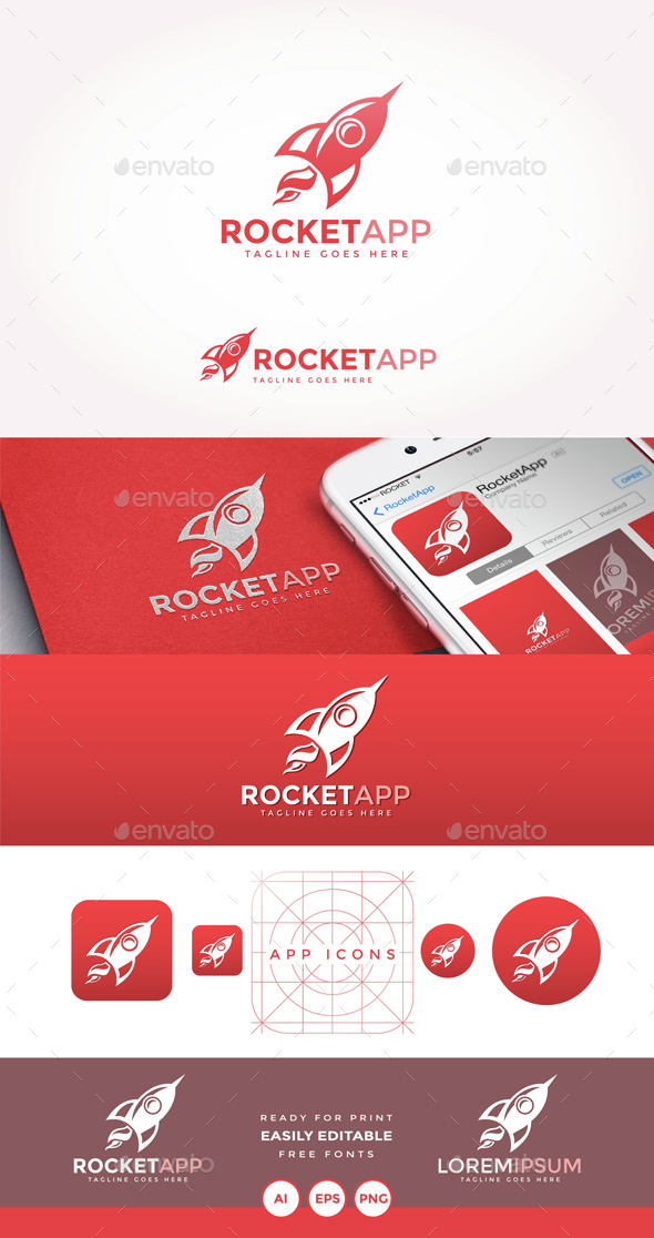 Rocket App Logo - Objects Logo Templates