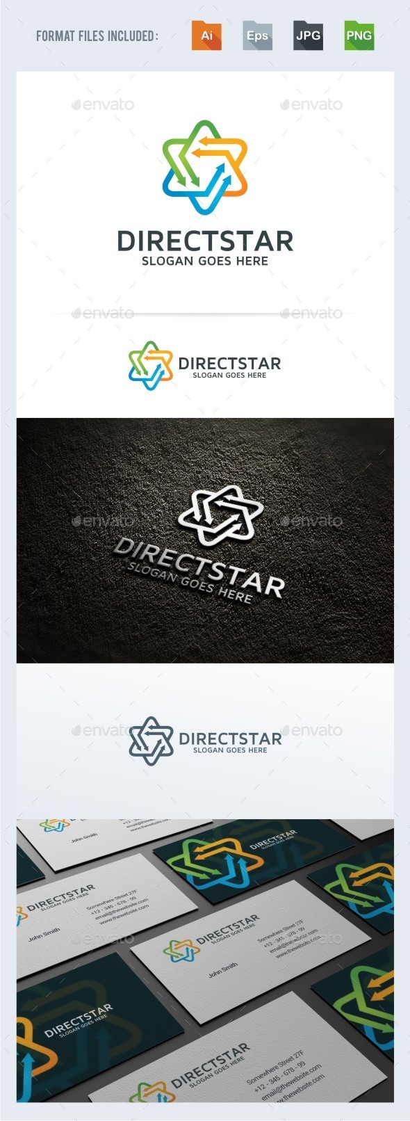 Direct Star Logo Template - Vector Abstract