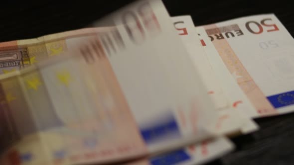 Hands Counting Euro Money Bills