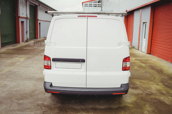 Picture of a white van - Stock Photo - Images