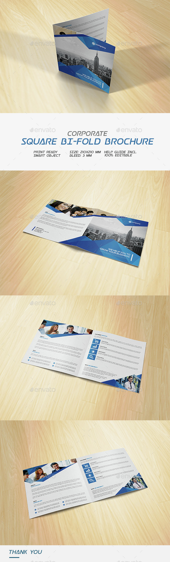 Square Corporate Bi-fold Brochure - Corporate Brochures