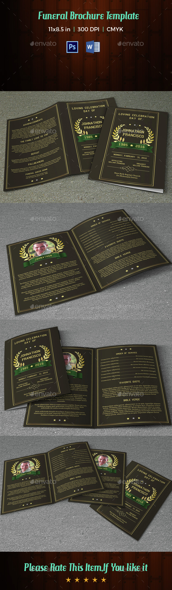 Funeral Program Template-V34 - Informational Brochures