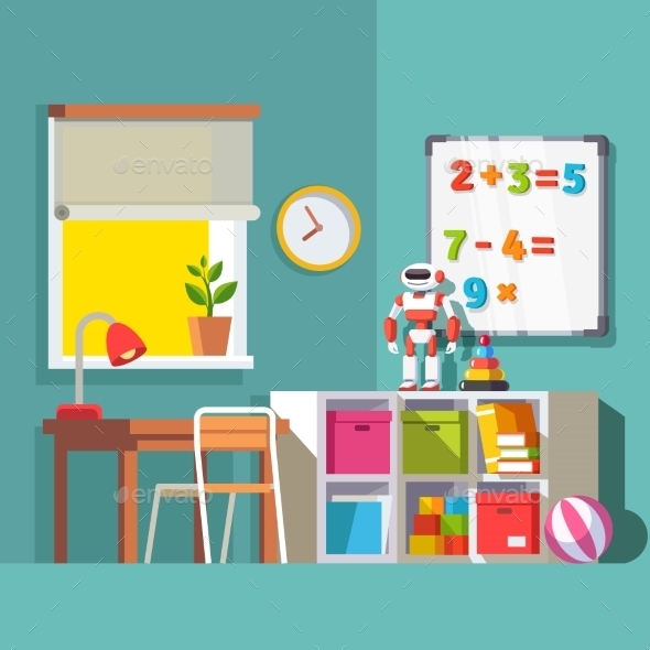 Preschool or School Student Kid Room Interior - Man-made Objects Objects
