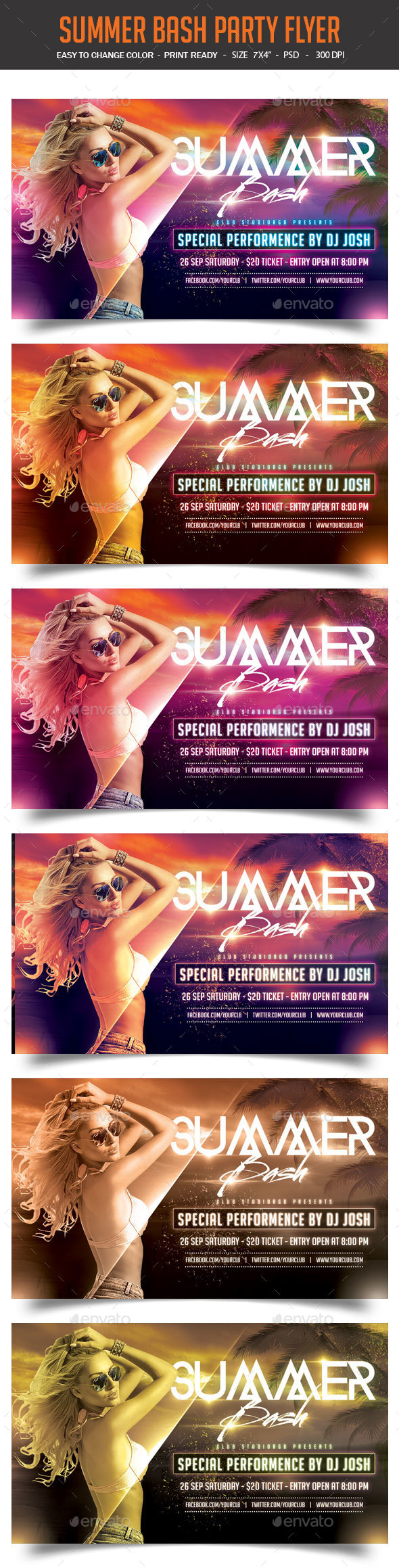 Summer Bash Party Flyer - Clubs & Parties Events