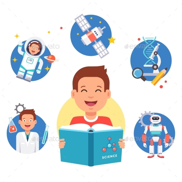 Young Science Learner Kid - People Characters