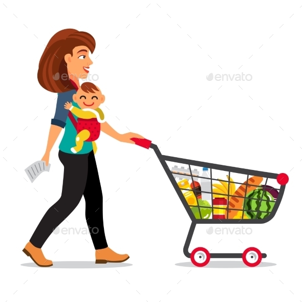 Young Mother with Son Baby - People Characters