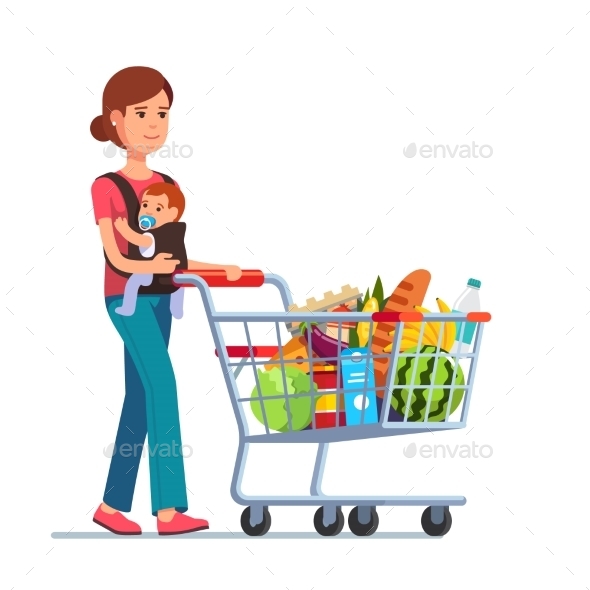 Young Mother with Son Baby Toddler - People Characters