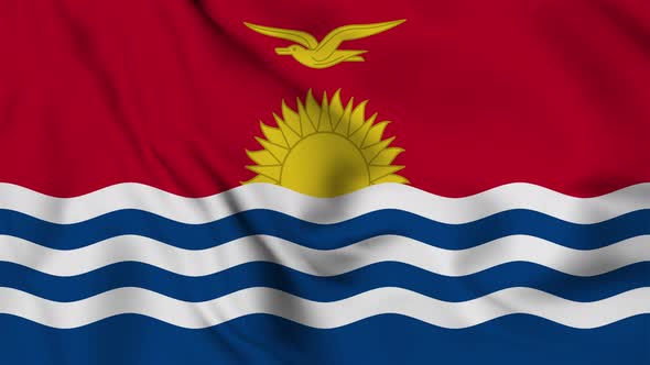 Kiribati flag seamless waving animation