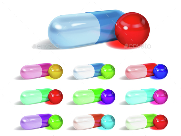 Set of Capsules - Health/Medicine Conceptual
