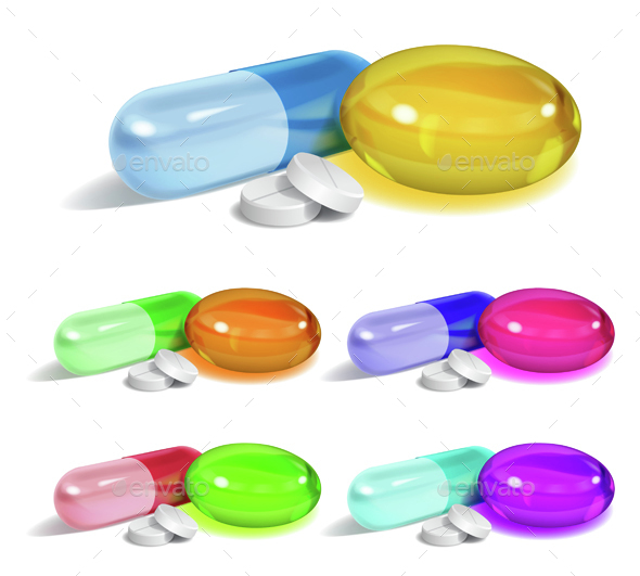 Set of Capsules - Health/Medicine Conceptual