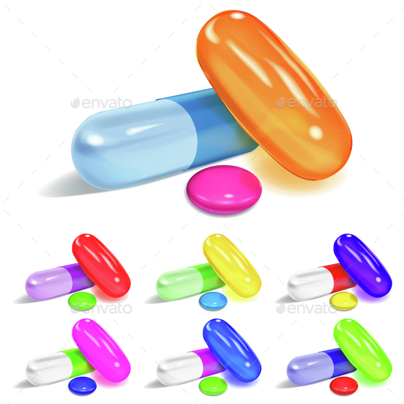 Set of Capsules - Health/Medicine Conceptual