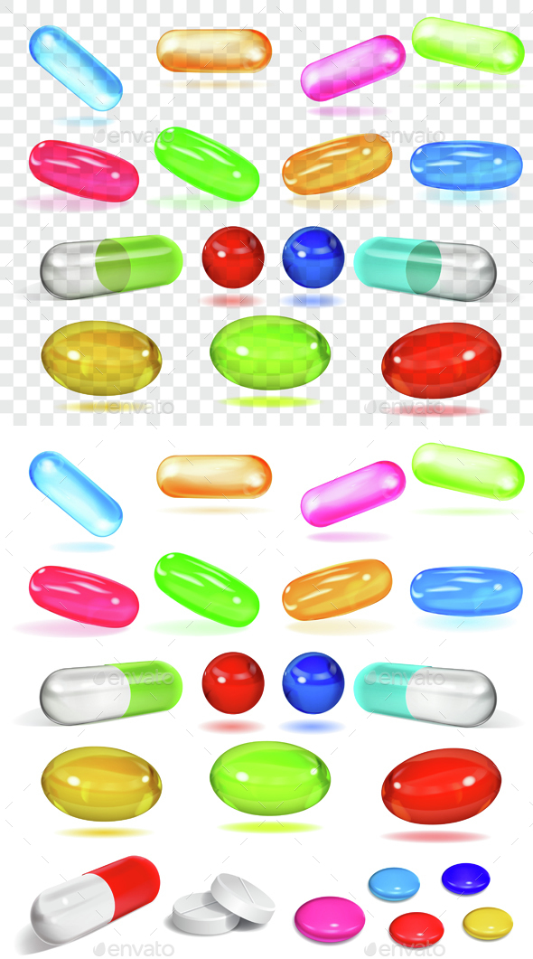 Set of Capsules - Health/Medicine Conceptual