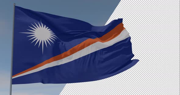flag Marshall Islands patriotism national freedom, seamless loop, alpha channel alt