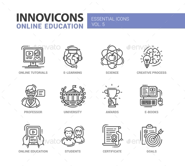 Modern School And Education Thin Line Design Icons - Miscellaneous Conceptual