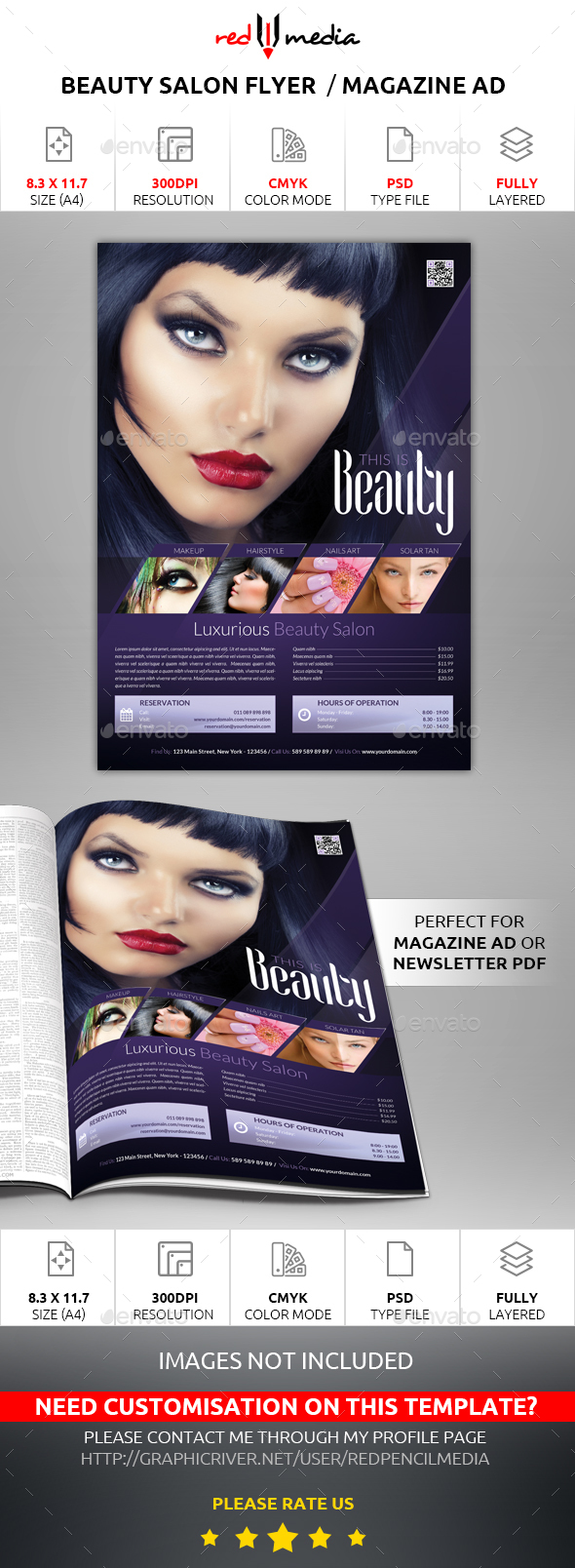 Beauty Salon Flyer / Magazine AD - Commerce Flyers