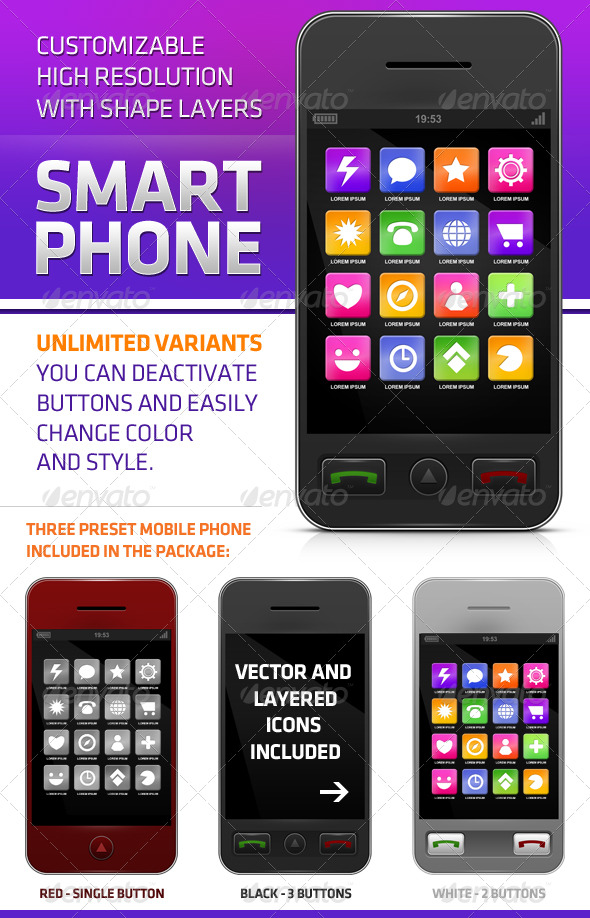 Smartphone with Icons - Mobile Displays