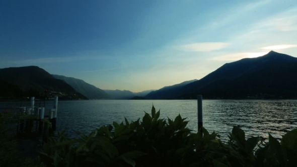 Amazing View Of The Lake Como, Italy In The Evening Time
