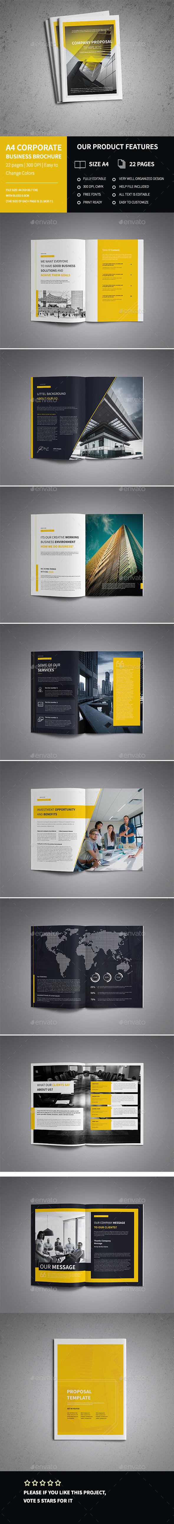 Modern A4 Corporate Business Brochure template - Corporate Brochures
