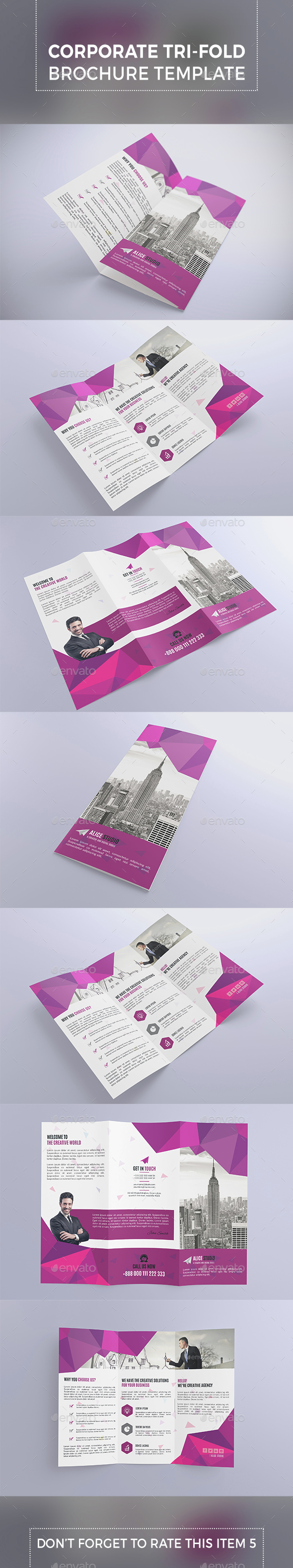 Corporate Tri-Fold Brochure Template - Corporate Brochures