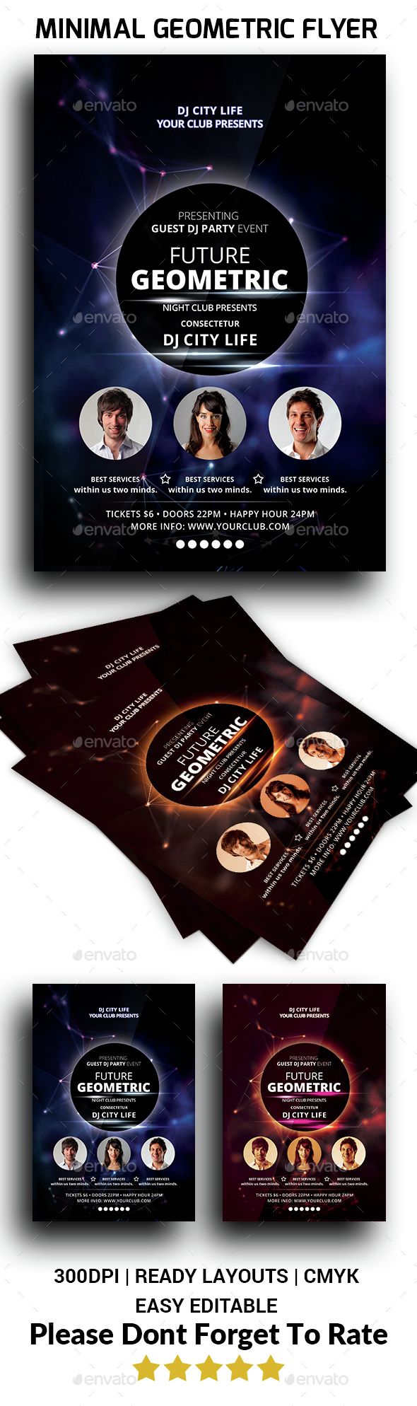 Minimal Geometric Flyer - Clubs & Parties Events
