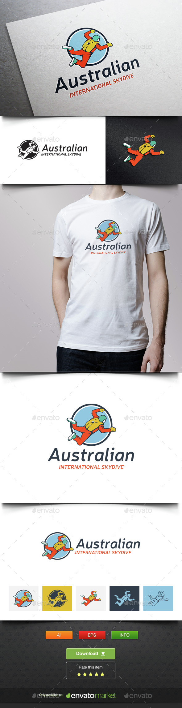 Skydiving - Humans Logo Templates