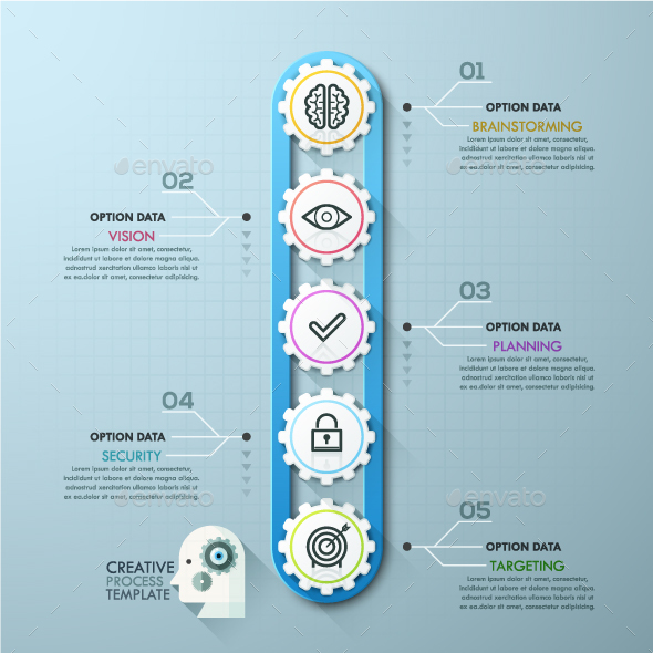 Infographic Template With Connected Gears - Infographics