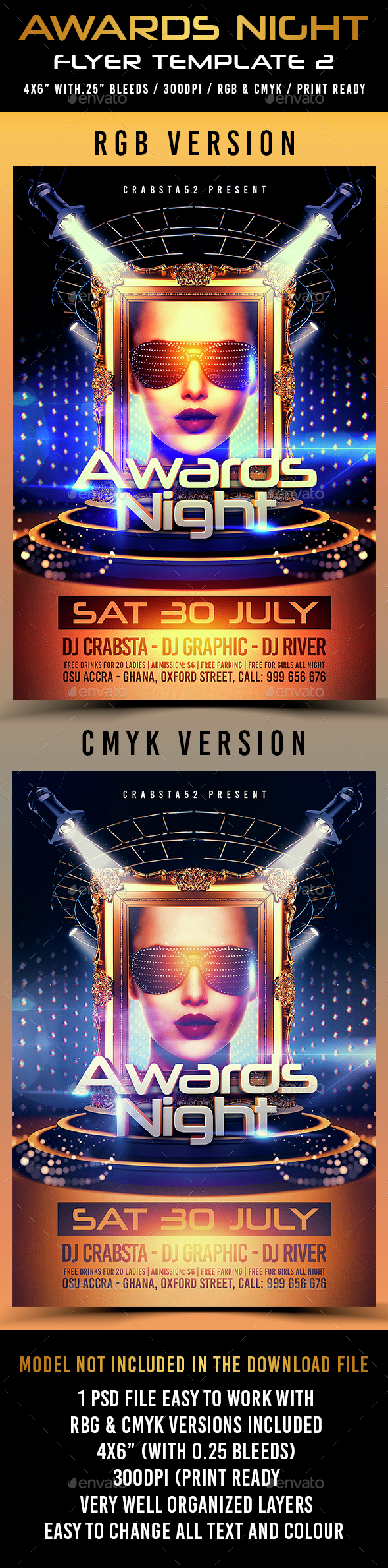 Awards Night Flyer Template - Clubs & Parties Events