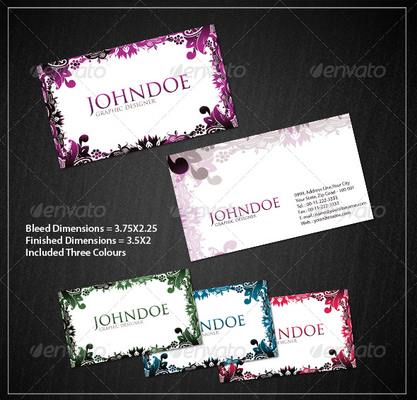 Stylish Floral Business Card Set - Creative Business Cards
