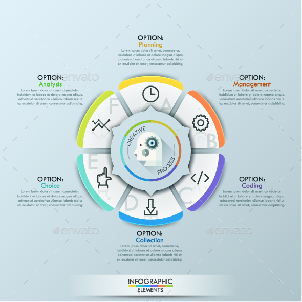 Infographic Creative Process Flower Template
