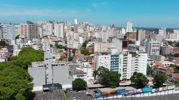Buildings, Skyscrapers (Porto Alegre, Rio Grande do Sul, Brazil) aerial view alt