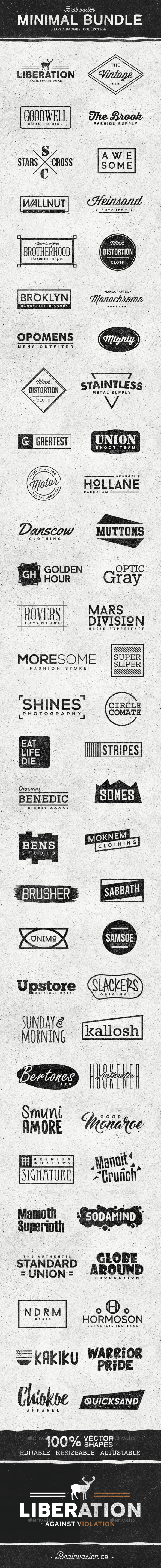 Minimal Logo/Badges Bundle - Badges & Stickers Web Elements