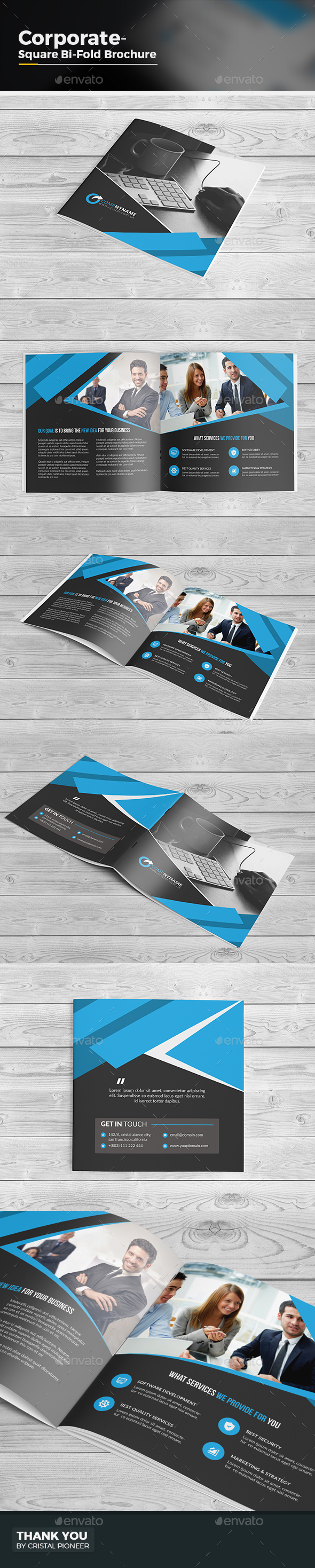 Square Bi Fold Business Brochure - Corporate Brochures