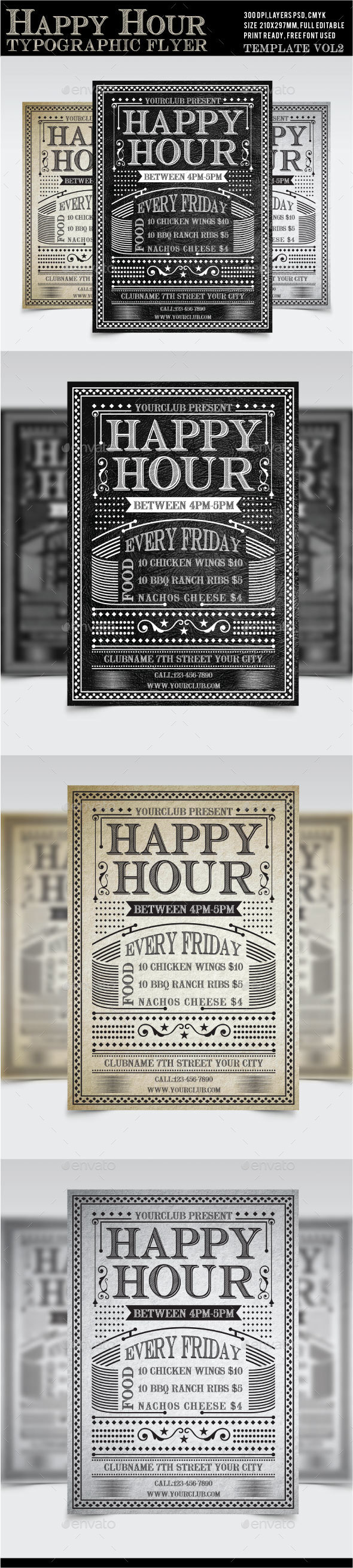 Happy Hour Flyer Vol2 - Restaurant Flyers