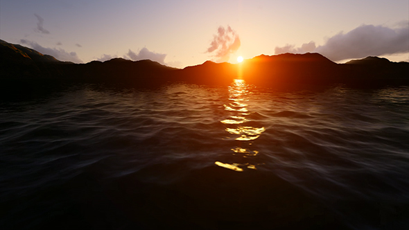 Sunset Over Lake Mountains