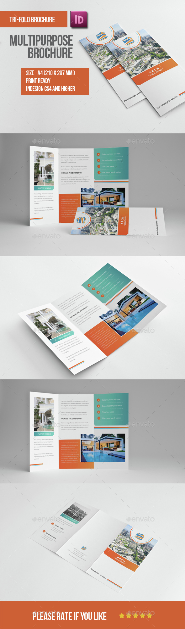 Multipurpose Tri-fold Brochure - Brochures Print Templates