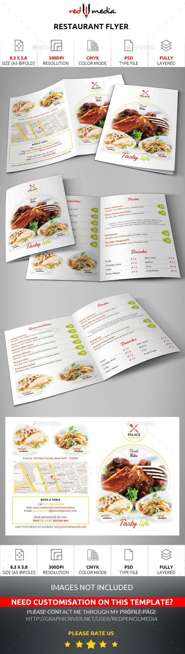 Restaurant Menu - Food Menus Print Templates