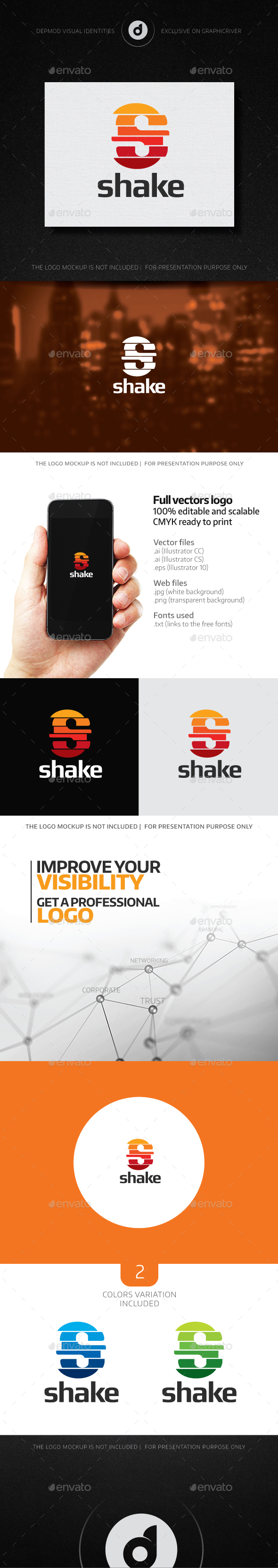 Shake Logo - Letters Logo Templates