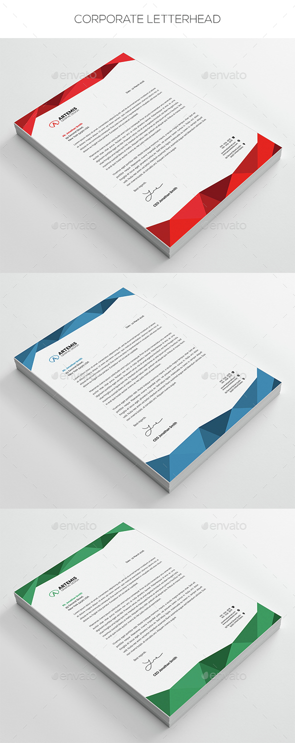 Corporate Letterhead - Stationery Print Templates