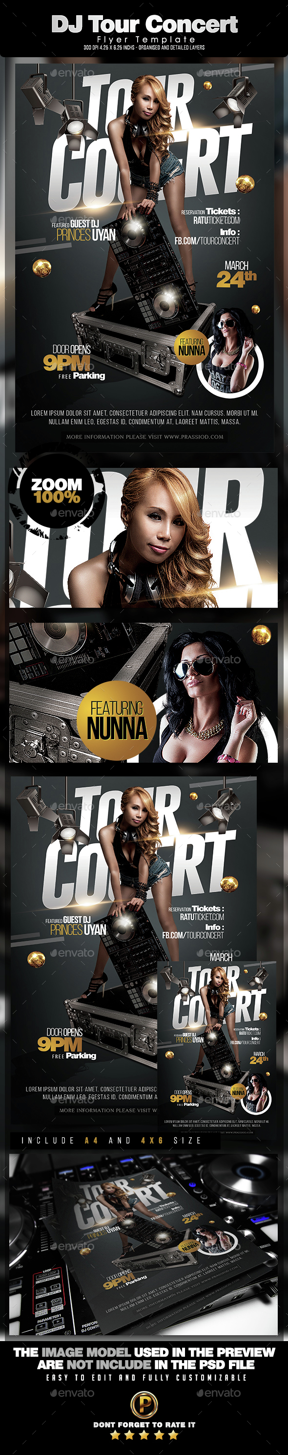 DJ Tour Concert Flyer Template - Events Flyers