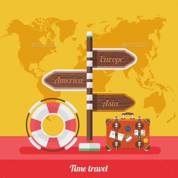 Travel Concept with World Map - Travel Conceptual