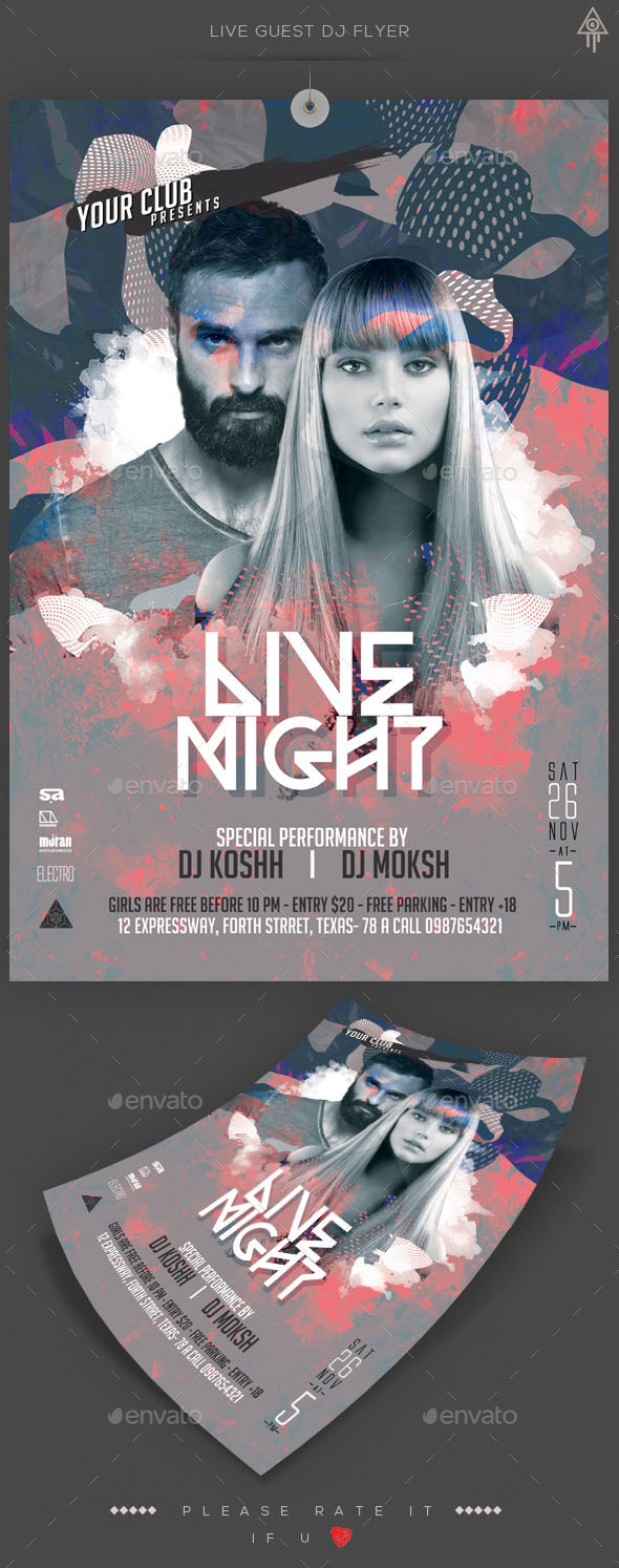 Live Guest Dj Flyer - Clubs & Parties Events