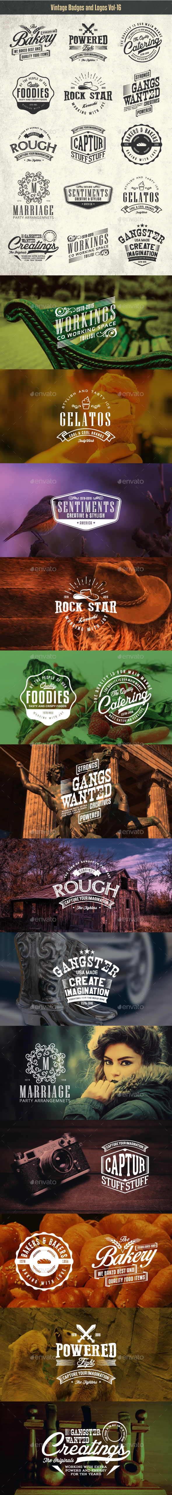 Vintage Badges and Logos Vol-16 - Badges & Stickers Web Elements
