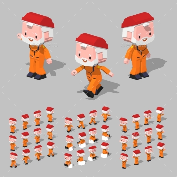 Low Poly Tugboat Sailor - People Characters