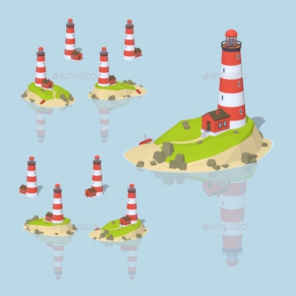 Low Poly Lighthouse - Buildings Objects